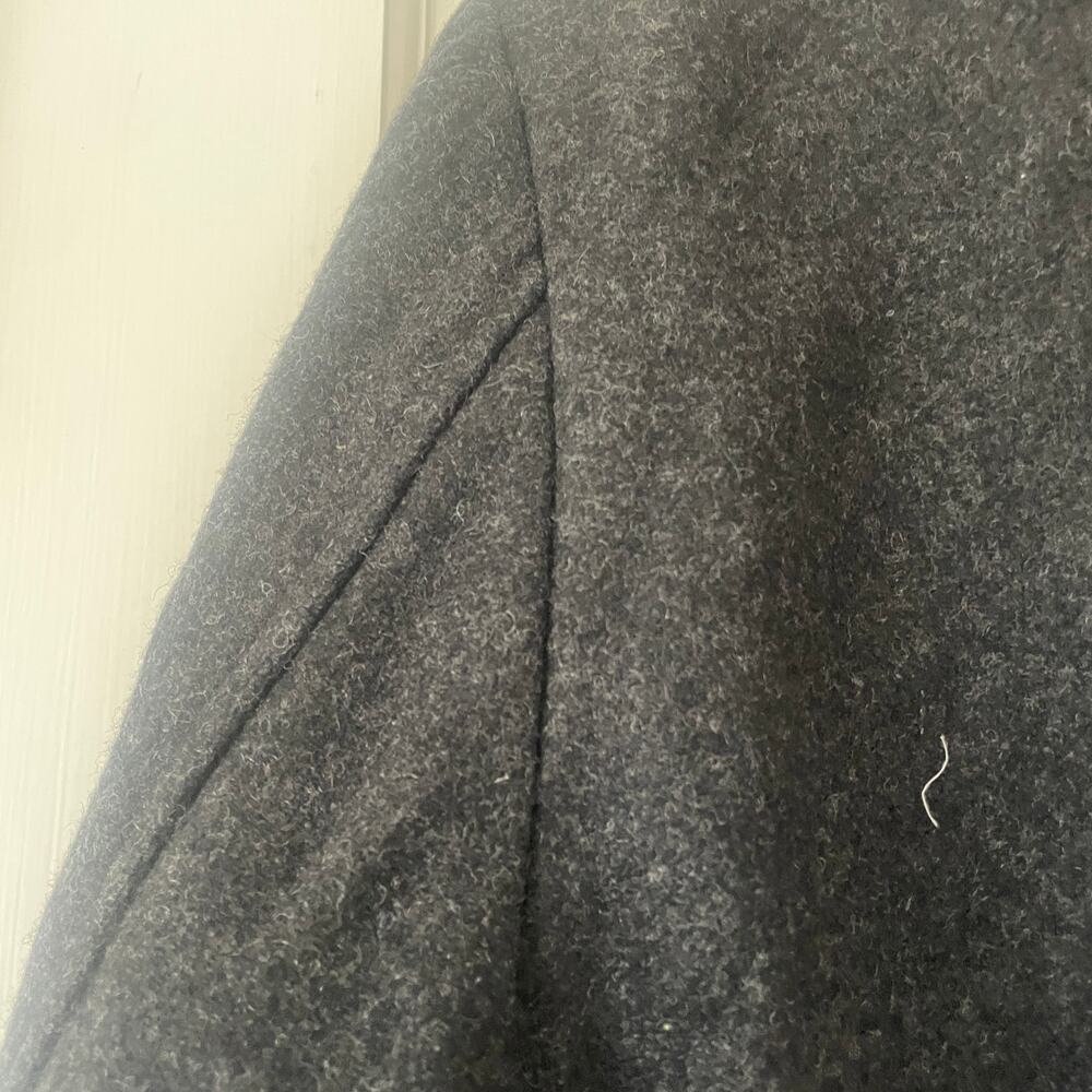 Old Navy Charcoal Double-Breasted Peacoat Size M Wool Blend Quilted Liner - Picture 6 of 9